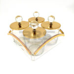 Şeffaf Pleksi Gold Model Cam Baharatlık Takım